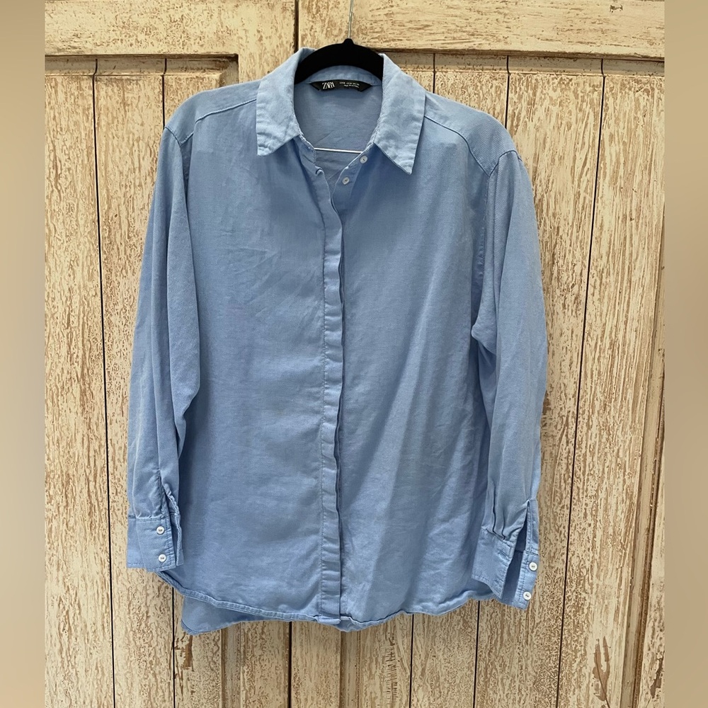Blue Zara Button down Shirt